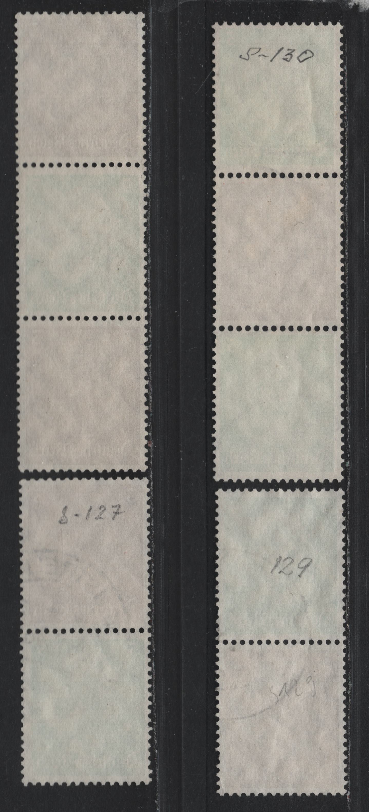 Lot 75 Germany SC#416, 418 (S127-S130) 3pf - 5pf Brown - Emerald , 1933-1936 Hindenberg Issue, 4 Very Fine Used Vertical Booklet Pairs & Strips, Different Stamp Configurations