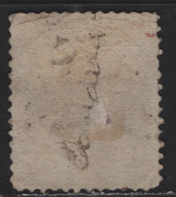 Lot 10 (C) Canada #27a 6c Yellow Brown Queen Victoria, 1868-1876 Large Queen Issue, A Good Used Single, Duckworht Paper 10, Tiny Tear In Upper Margin, Plate 1, Cork Cancel.