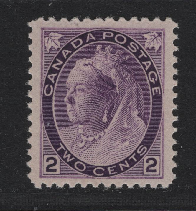 Lot 103 Canada #76i 2c Violet Queen Victoria, 1898-1902 Numeral Issue, A VFNH Single, ABN-Y Paper, Perf 11.9x12