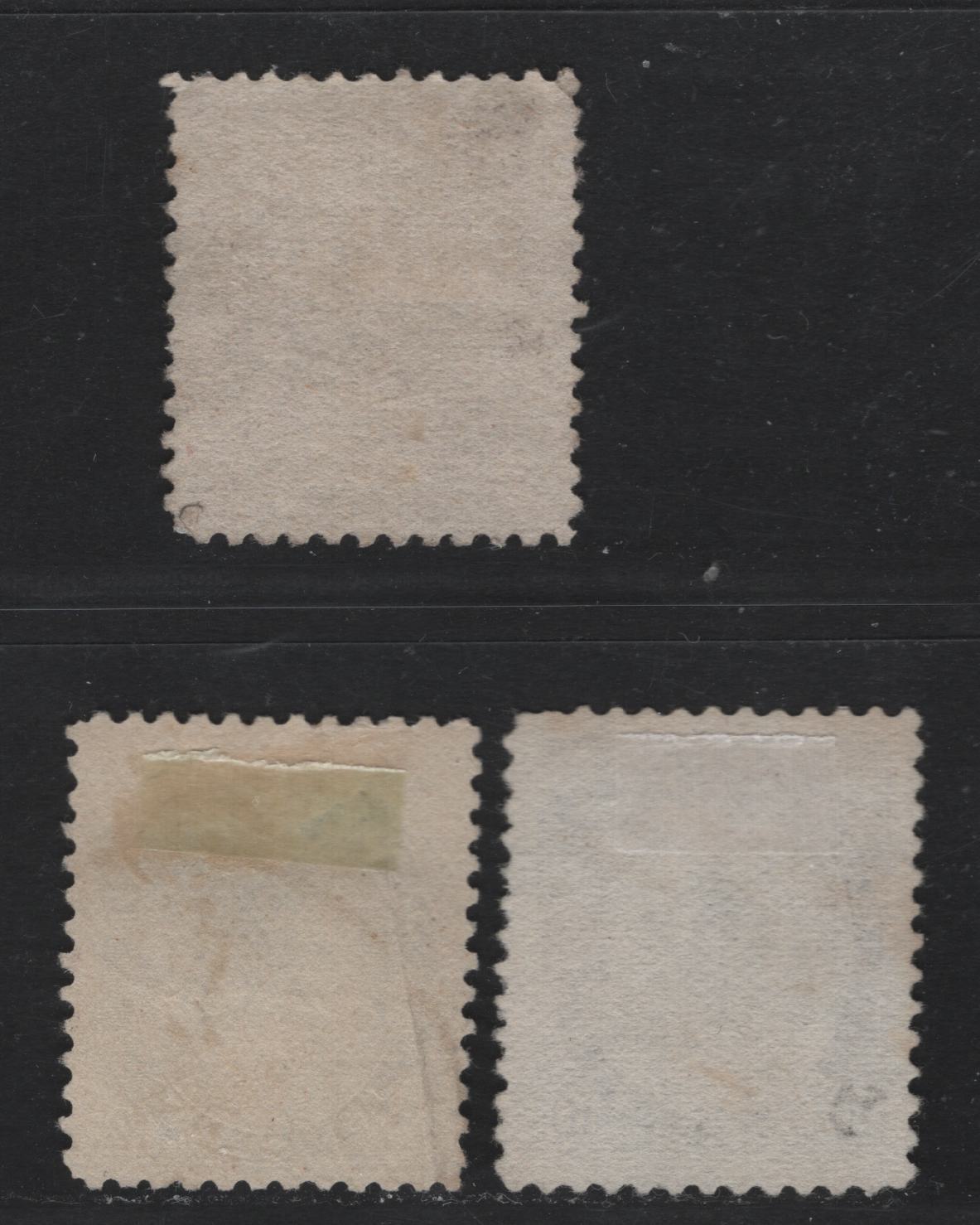 Lot 123 Canada #83 10c Dull Brown Violet Queen Victoria, 1898-1902 Numeral Issue, 3 Fine/Very Fine Used Singles, ABN-CC, ABN-X & ABN-RR Papers, Perfs 12 & 12x11.9