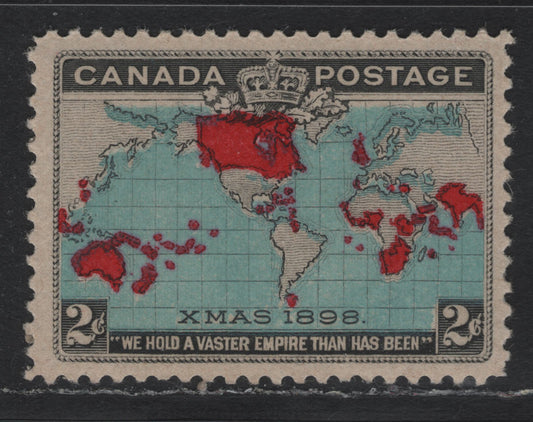 Lot 136 Canada #86b 2c Black, Light Prussian Blue & Aniline Red Mercator's Projection, 1898 Imperial Penny Postage Issue, A VFNH Single, ABN-X Paper, Perf 12