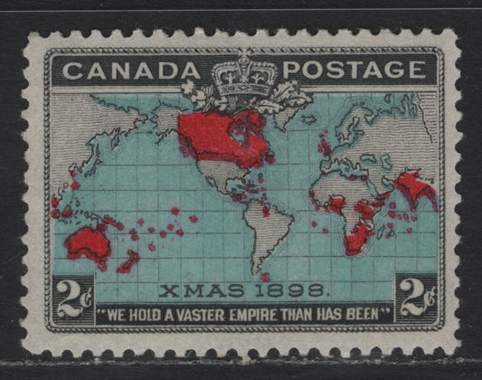 Lot 137 Canada #86b 2c Black, Light Prussian Blue & Aniline Red Mercator's Projection, 1898 Imperial Penny Postage Issue, A VFOG Single, ABN-Y Paper, Perf 12x11.9