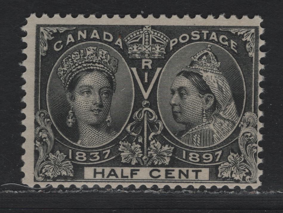Lot 158 Canada (C) #50 1/2c Black Queen Victoria, 1897 Diamond Jubilee Issue, A VFNH Single, ABN-QQQQ Paper, Perf 11.9x12