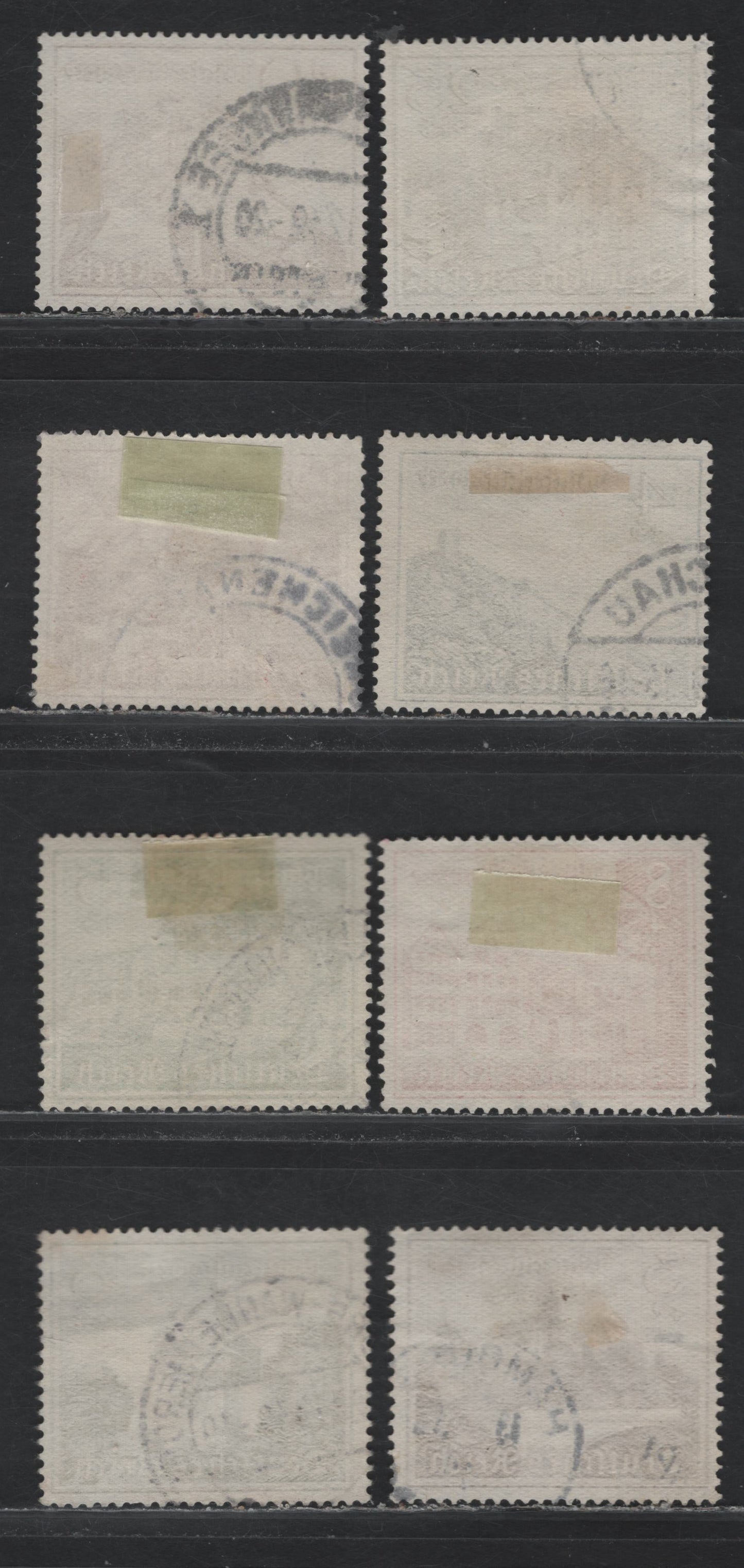 Lot 234 Germany SC#B160/B168 (730y-735x-y, 737y-738y) 3pf+2pf - 40pf+35pf Dark Brown - Rose Violet , 1939 Winter Help Semi Postal Issue, 8 Fine Used Singles, As Lot 233, But Fine