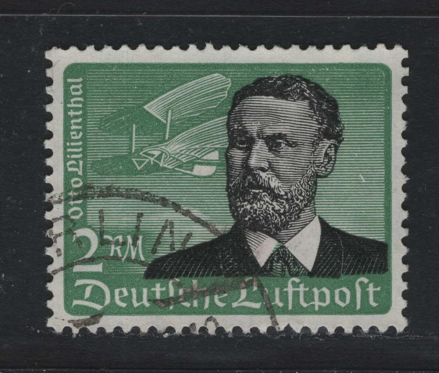 Lot 241 Germany SC#C55 (538x) 2m Green & Black , 1934 Airmail Issue, A Very Fine Used Single, Vertical Wove Paper