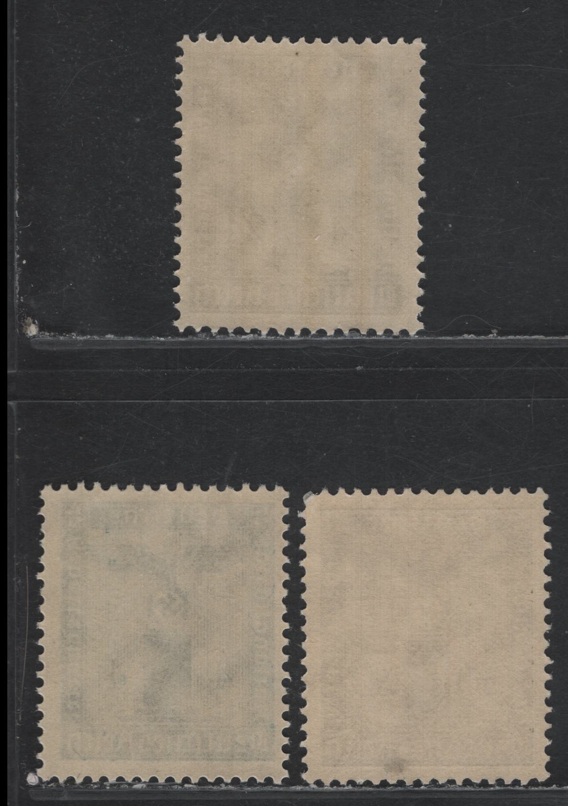 Lot 258 Germany SC#S3, S5, S10 (146, 152-153) 4pf - 30pf Dull Blue - Olive , 1938 Franchise Issue, 3 F/VFNH Singles, Swastikas Wmk
