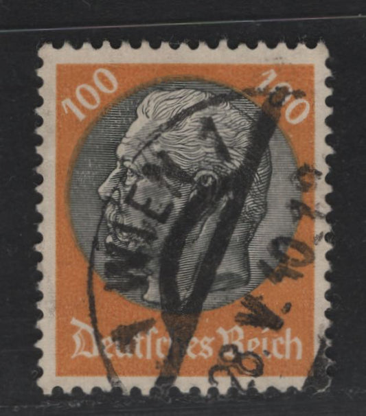 Lot 264 Germany SC#414 100pf Orange & Black, 1933 Hindenburg Issue, A Very Fine Used Single, Network Wmk, Vienna, Austria Cancel