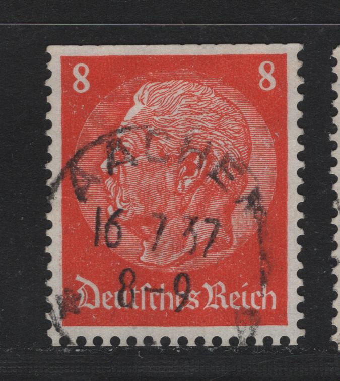 Lot 276 Germany SC#420 (517xvar) 8pf Deep Orange , 1933-1936 Hindenburg Issue, A Very Fine Used Coil Single, Trimmed Perfs At Top & Bottom, Unlisted
