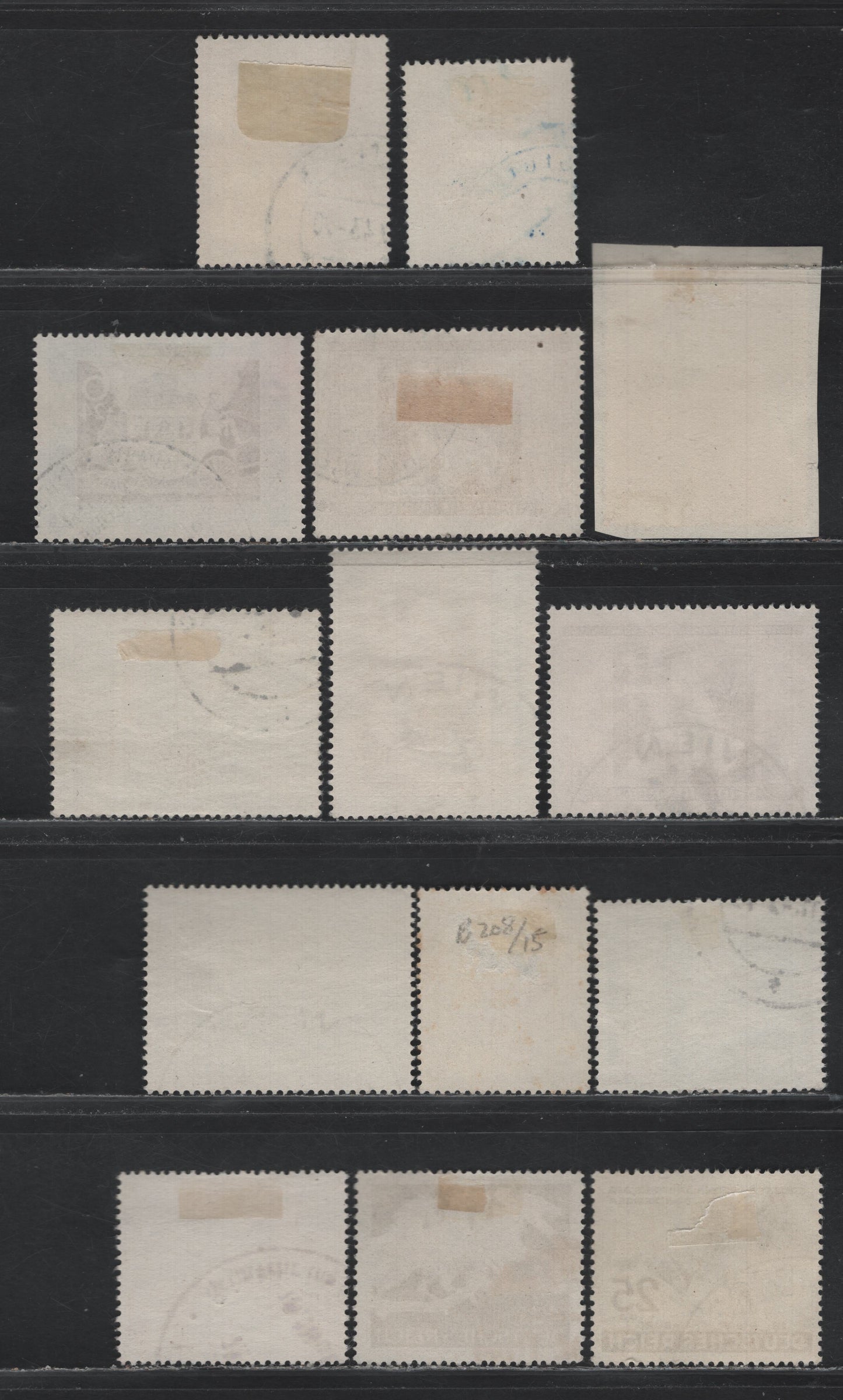 Lot 291 Germany SC#B204-B217 (814/830) Dark Blue - Olive Bistre , 1942-1943 73rd Hamburg Derby - Nazi Emblem Issues, 14 Fine/Very Fine Used Singles