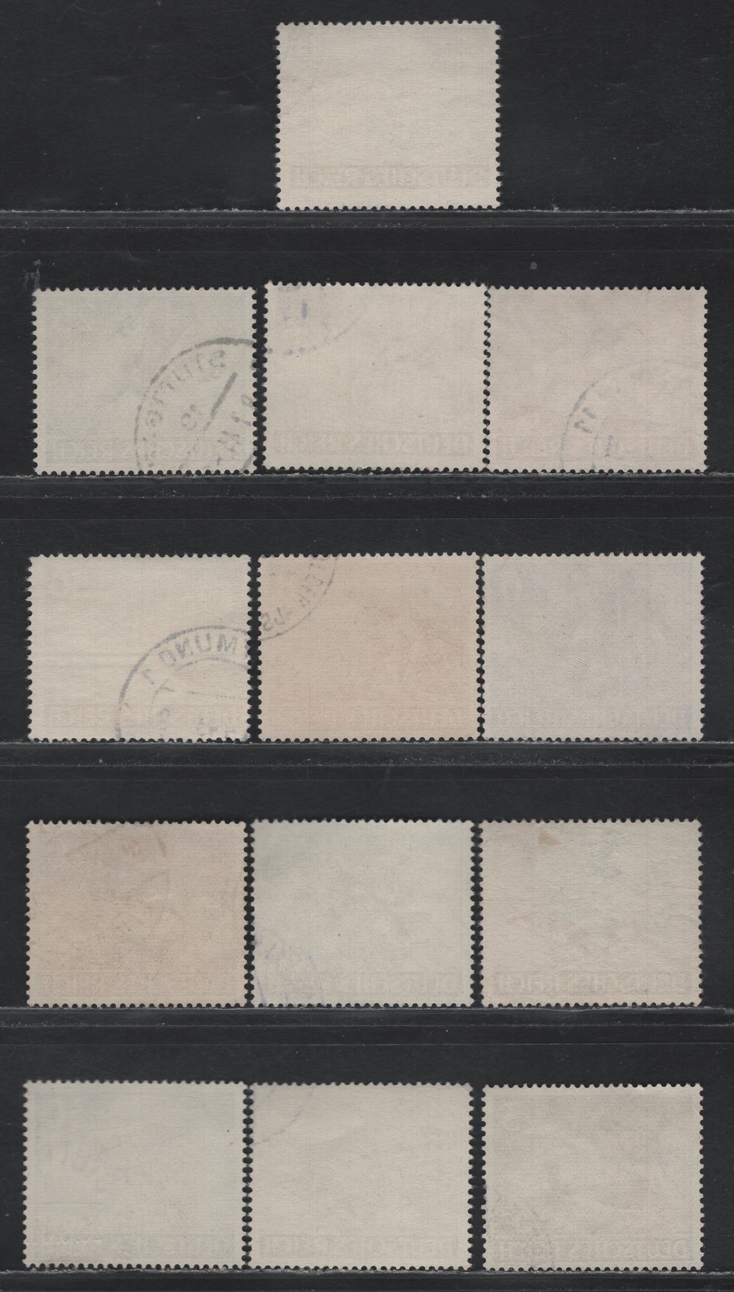 Lot 292 Germany SC#B218-B229 (831x/842y) 3+2pf - 50+50pf Dark Brown - Blackish Blue Green , 1943 Army & Hero Memorial Day Issue, 13 Fine/Very Fine Used Singles, Horizontal & Vertical Wove Papers On The 4+3pf, One or the Other For The Other Values