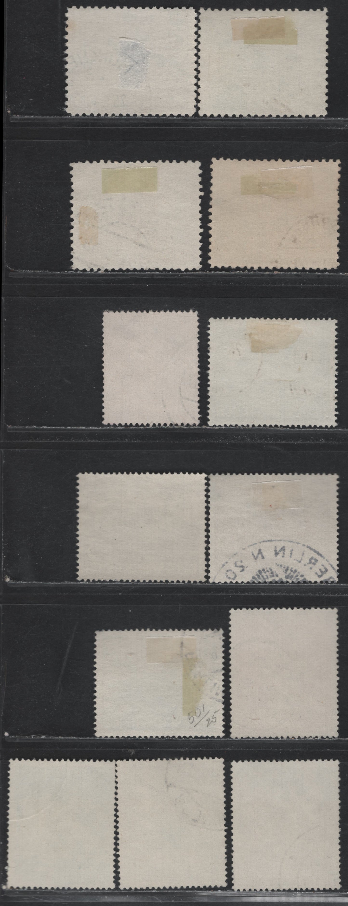 Lot 311 Germany SC#494-505 528 (739/818) 3pf - 6pf Dark Brown - Purple , 1940-1942 Leipzig Fair - War Effort Day Issues, 13 Fine/Very Fine Used Singles, As Lot 311 But Used