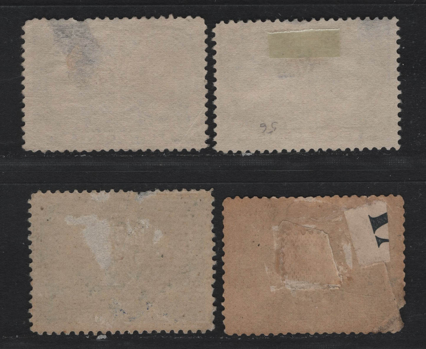 Lot 54 Canada SC#56-58 8c-15c Brown Violet - Blue Black Queen Victoria, 1897 Diamond Jubilee Issue, 3 Ungraded Mint/Unused/Used Singles Unchecked As To Papers, All With Moderate To Severe Faults