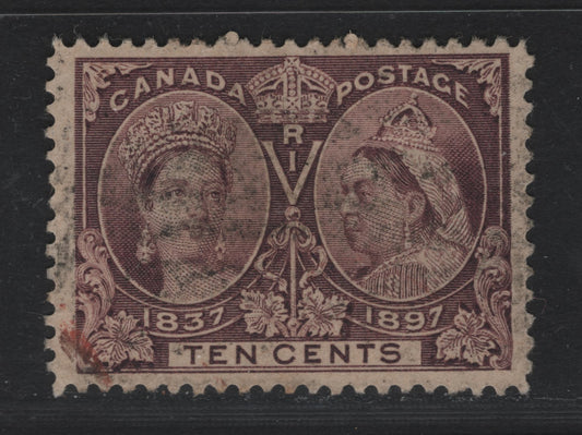 Lot 57 Canada SC#57 10c Brown Violet Queen Victoria, 1897 Diamond Jubilee Issue, A Fine Used Single On ABN-AAAA Paper, Perf. 12