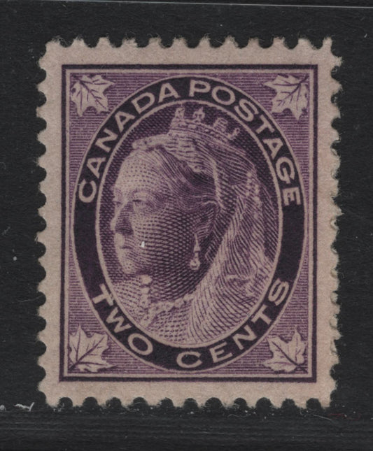 Lot 78 Canada #68 2c Purple Queen Victoria, 1897-1898 Maple Leaf Issue, A VFOG Single, ABN-Y Paper, Perf 11.8x12, Some Album Adhesion On The Gum.