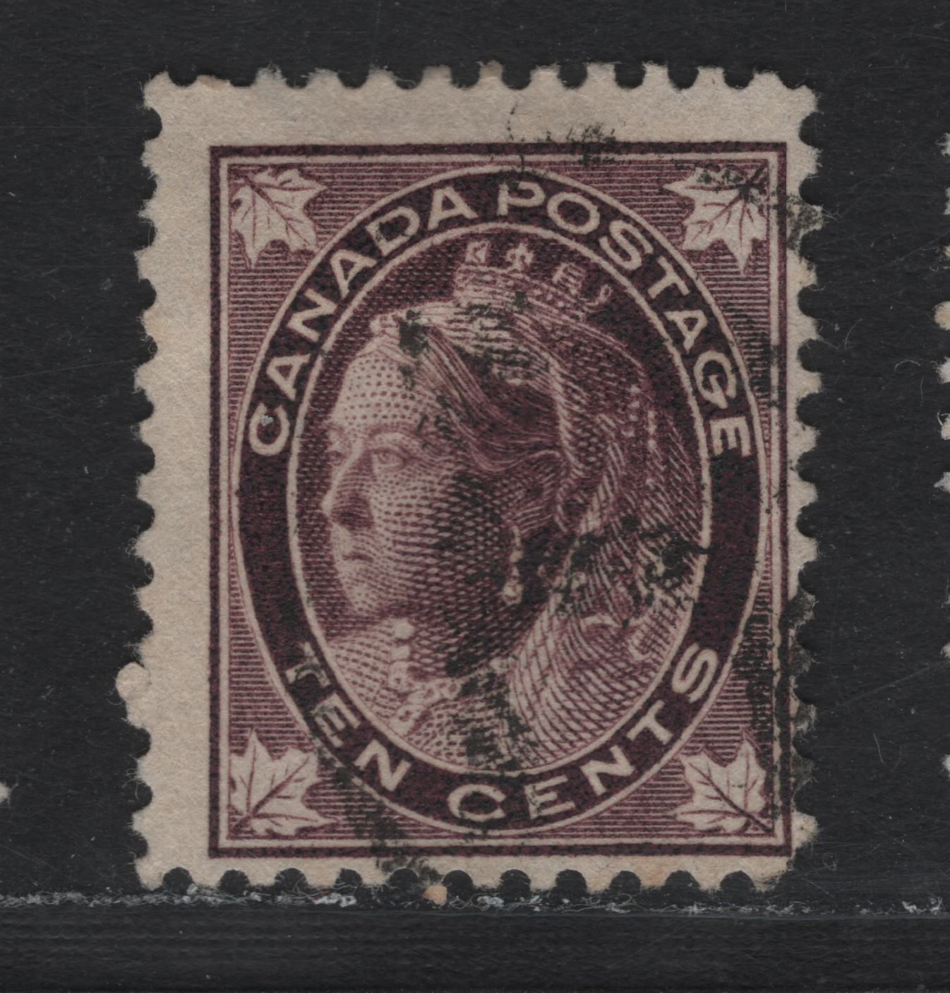 Lot 95 Canada #73 10c Brown Violet Queen Victoria, 1897-1898 Maple Leaf Issue, A Fine Used Single, ABN-AA Paper, Perf 12