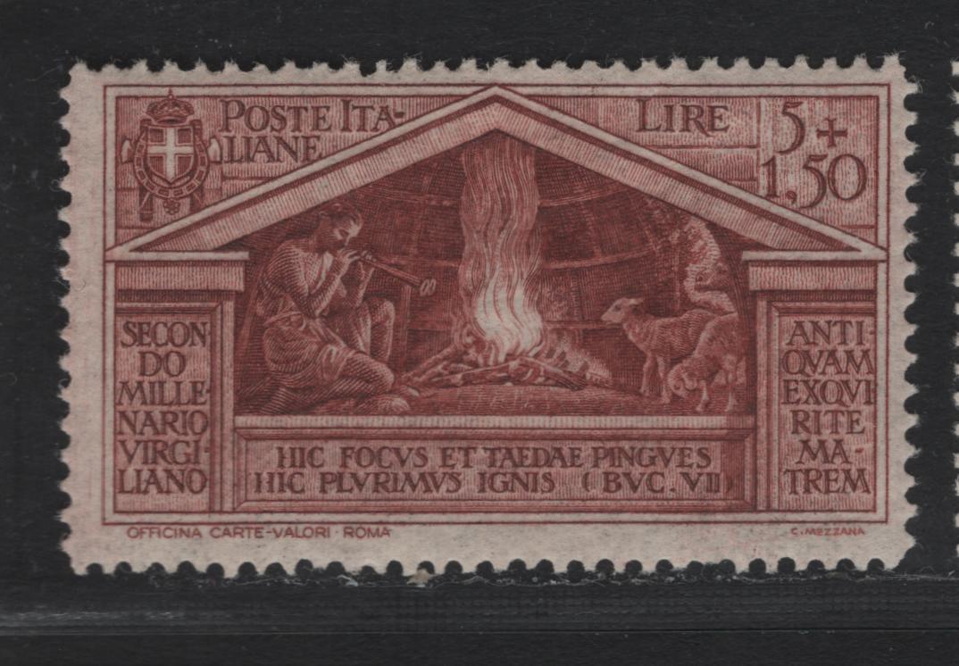 Lot 112 Italy SC#255 5l+1.5l Red Brown, 1930 Bimillenary of Virgil Issue, A FNH Single