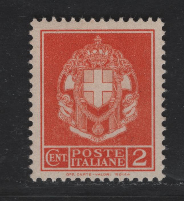 Lot 115 Italy SC#257 2c Deep Orange, 1930 Arms of Italy Issue, A VFNH Single