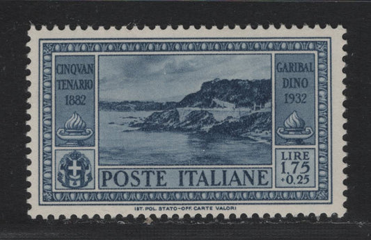Lot 133 Italy SC#287 1.75l +25c Blue, 1932 Garibaldi Issue, A VFNH Single