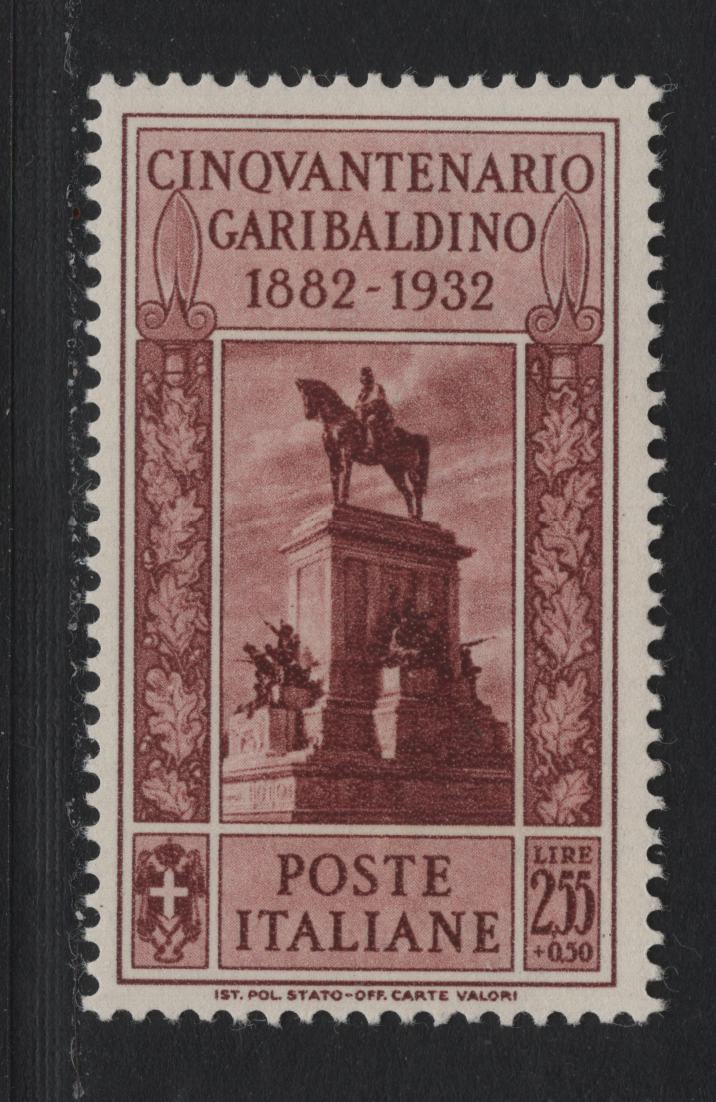 Lot 134 Italy SC#289 2.55l+50c Red Brown, 1932 Garibaldi Issue, A FNH Single