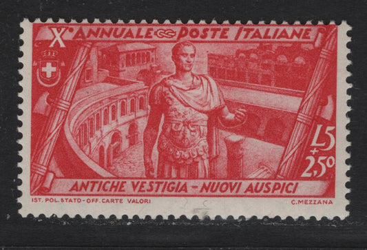 Lot 141 Italy SC#305 5l+2.50l Carmine Rose, 1932 10th Anniv of Fascist Gov't & March on Rome Issue, A FNH Single