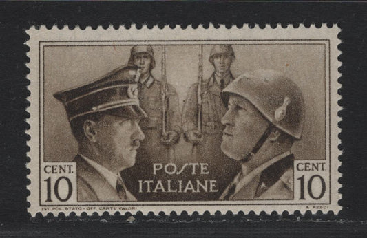 Lot 161 Italy SC#Unissued 10c Deep Brown, 1941 Rome-Berlin Axis Issue, A VFNH Single, In Second Design