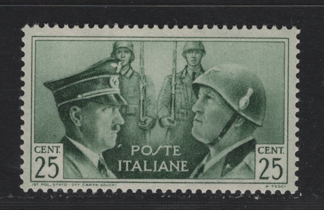 Lot 163 Italy SC#Unissued 25c Deep Green, 1941 Rome-Berlin Axis Issue, A VFNH Single, In Second Design