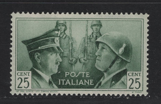 Lot 163 Italy SC#Unissued 25c Deep Green, 1941 Rome-Berlin Axis Issue, A VFNH Single, In Second Design