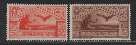 Lot 179 Italy SC#C23-C24 50c - 1l Light Brown - Orange, 1930 Virgil Airmail Issue, 2 VFOG Singles