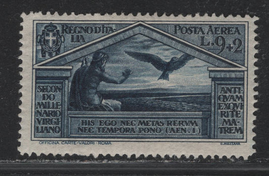 Lot 181 Italy SC#C26 9l+2l Indigo, 1930 Virgil Airmail Issue, A FOG Single