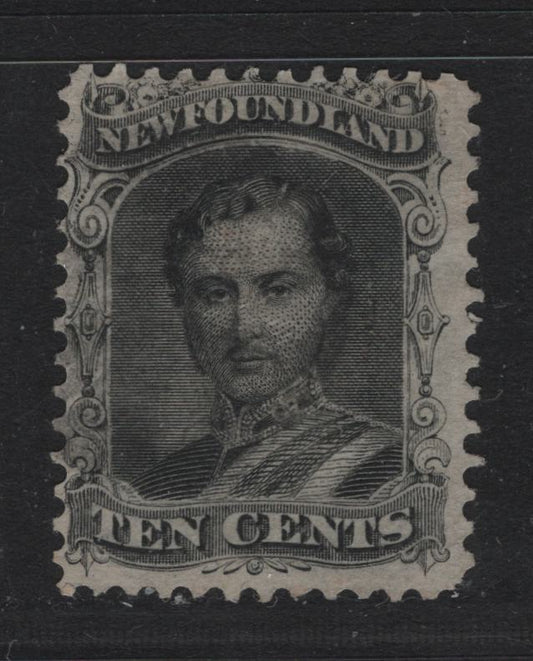 Lot 196 Newfoundland #27a 10c Black , 1865-1894 Cents Issue, A Fine Used Single, Cents-V Paper