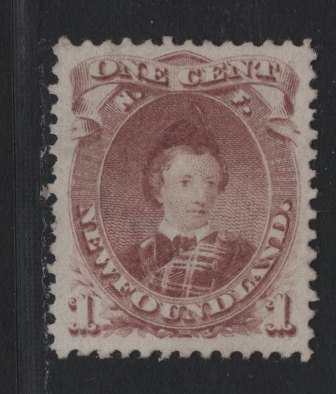 Lot 202 Newfoundland #32A 1c Brown Lilac , 1868-1894 2nd Cents Issue, A Very Fine Unused Single, Cents-D Paper, Perf 12x11.9