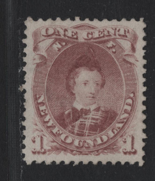 Lot 202 Newfoundland #32A 1c Brown Lilac , 1868-1894 2nd Cents Issue, A Very Fine Unused Single, Cents-D Paper, Perf 12x11.9
