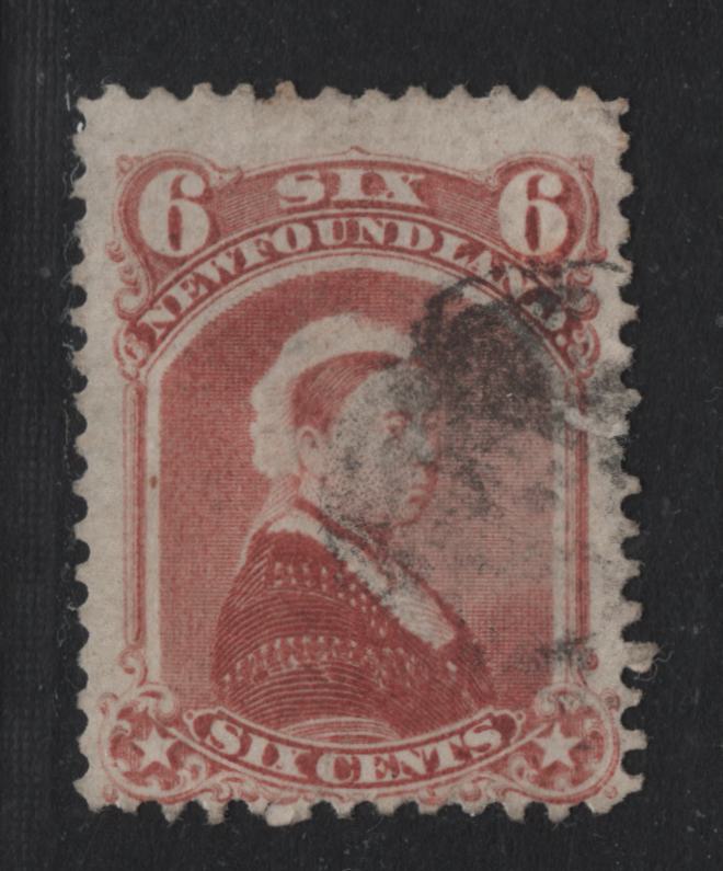 Lot 205 Newfoundland #35 6c Dull Rose, 1868-1894 2nd Cents Issue, A Good Used Single, Cents-D Paper, Perf 12.1, Small Tear At Right Just Below Cancel.