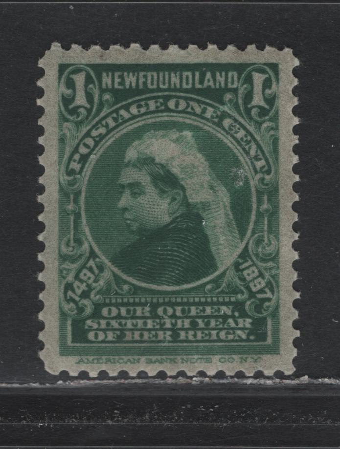 Lot 223 Newfoundland #61i 1c Deep Green, 1897 John Cabot Issue, A VFOG Single, ABNN-B (Thin Oily) Paper, Perf 11.9