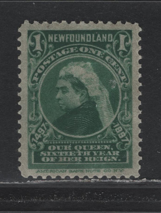 Lot 223 Newfoundland #61i 1c Deep Green, 1897 John Cabot Issue, A VFOG Single, ABNN-B (Thin Oily) Paper, Perf 11.9