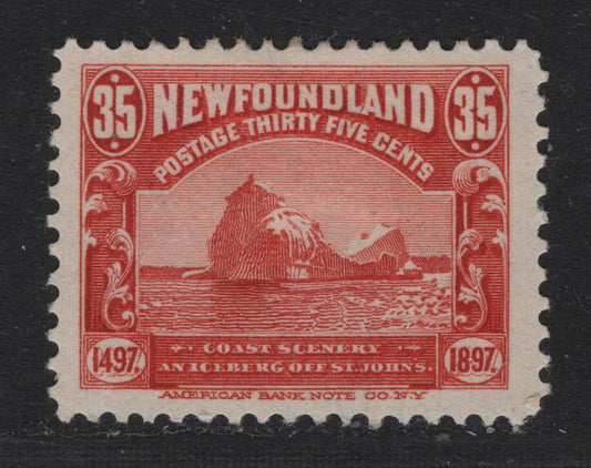 Lot 228 Newfoundland #73 35c Vermillion, 1897 John Cabot Issue, A VFOG Single, ABNN-C Paper, Perf 12
