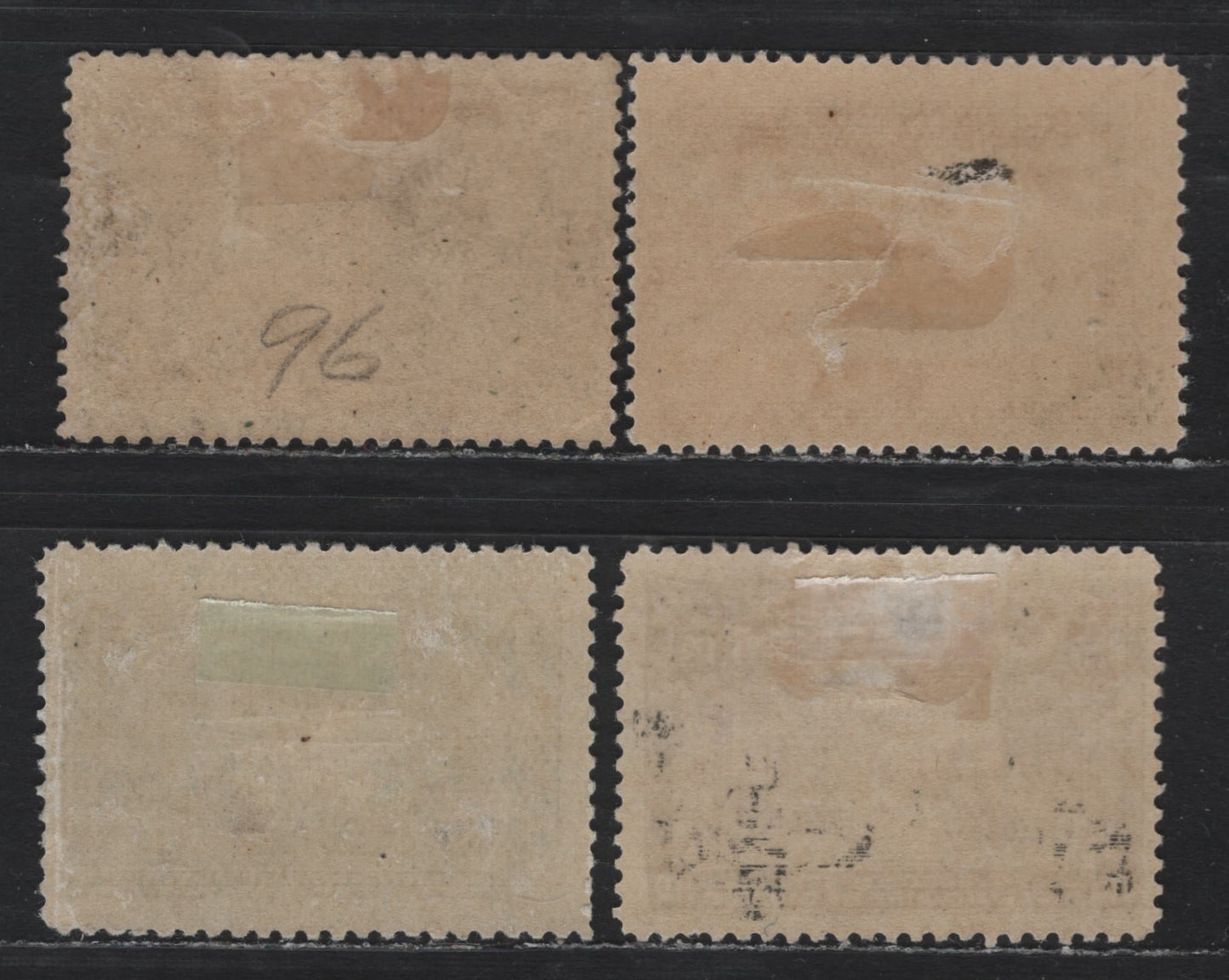 Lot 36 Canada #96-97, 101 1/2c - 10c Black Brown - Purple, 1908 Quebec Tercentenary Issue, 4 G/VFOG Singles, ABN-A Papers, Unchecked As To Perfs, All Except The 1/2c have Small Faults.