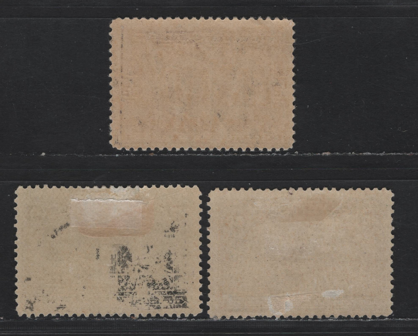 Lot 37 Canada #96, 100, 103 1/2c - 20c Black Brown - Brown, 1908 Quebec Tercentenary Issue, 3 VG/FOG Singles, ABN-A Papers, Unchecked As To Perfs