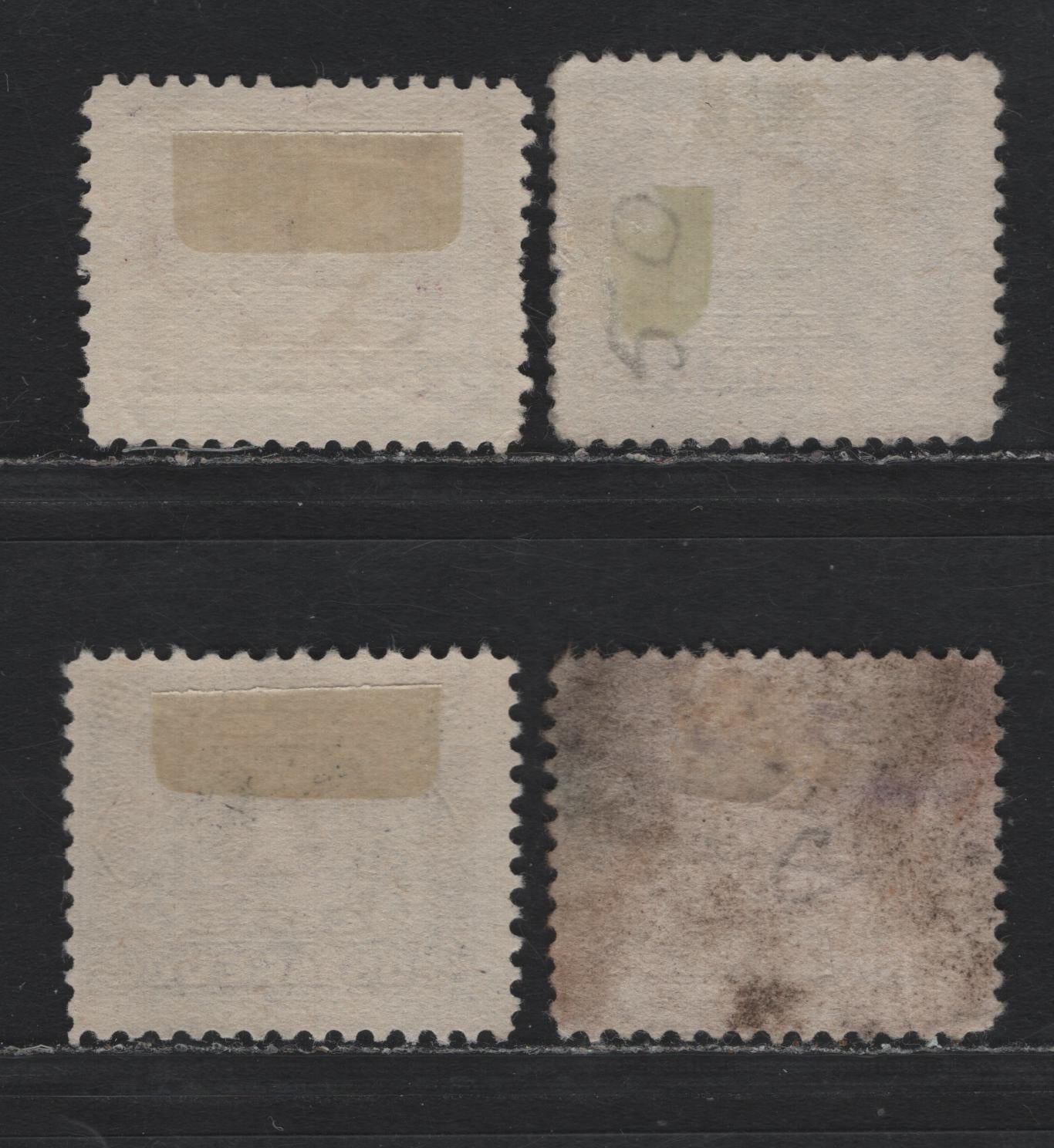 Lot 57 Canada #J1, J1c, J3, J5 1c - 10c Blackish Lilac - Deep Rose Lilac, 1906-1928 Postage Dues, 4 Very Good/Fine Used Singles, Dry Printing