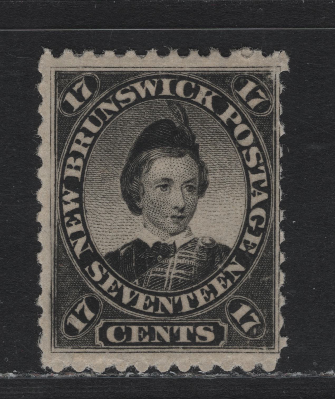 Lot 64 New Brunswick #11 17c Black, 1860 Cents Issue, A VGOG Single, Cents-A Paper, Perf 11.75