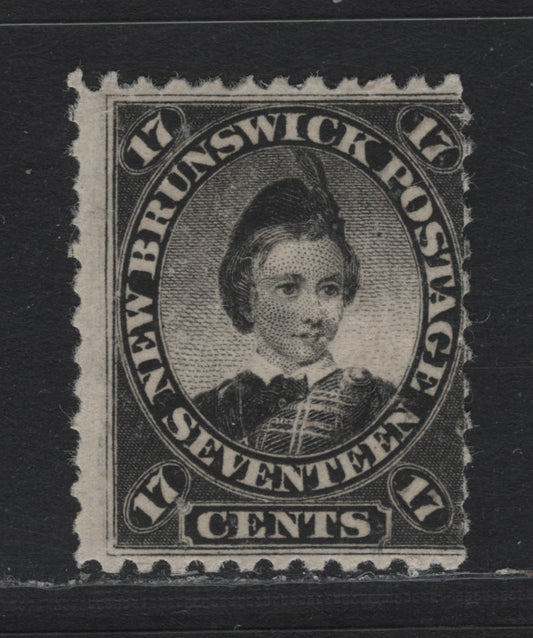 Lot 65 New Brunswick #11 17c Black, 1860 Cents Issue, A VGOG Single, Cents-K Paper, Perf 11.6x11.75
