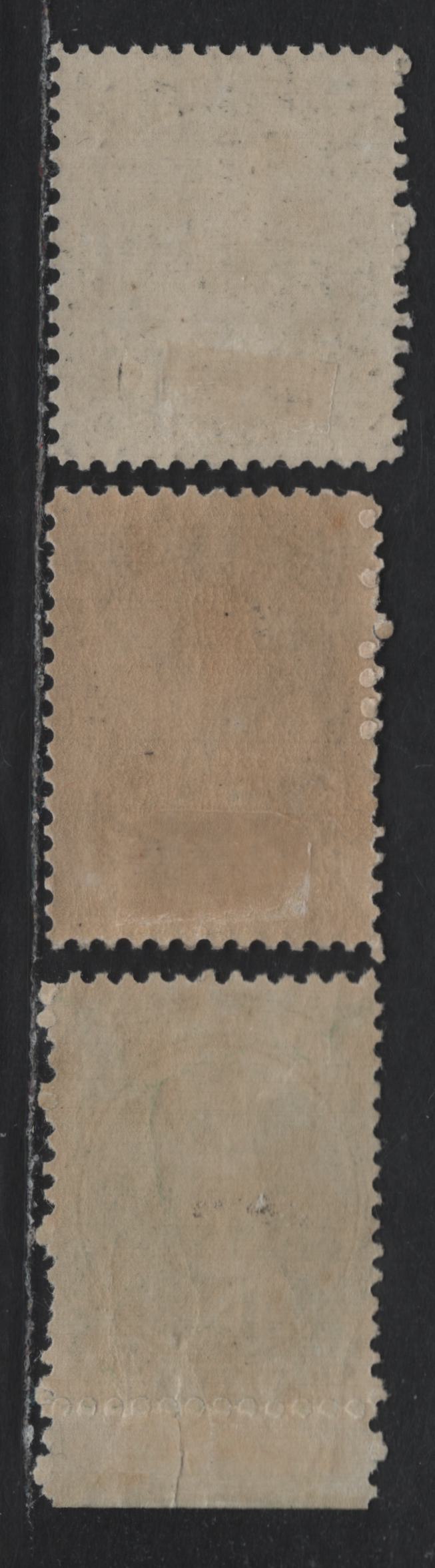 Lot 66 Nova Scotia #8, 8a, 11a 1c - 8.5c Black - Green, 1860-1863 Queen Victoria Issue, 3 FNH/VFOG Singles, Cents-G, Cents-N & Cents-P Papers, Perfs 11.75x11.7, 12.1x11.75 & 12x11.75