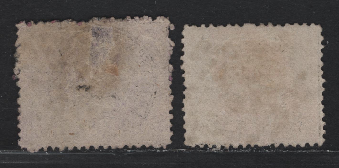 Lot 81 Italy - Roman States (C) SC#23b, 25e 20c - 80c Black on Unglaxed Magenta - Black on Pale Rose, 1868 Papal Arms Issue, 2 Very Good/Very Fine Used Singles, Small Thin On The 20c
