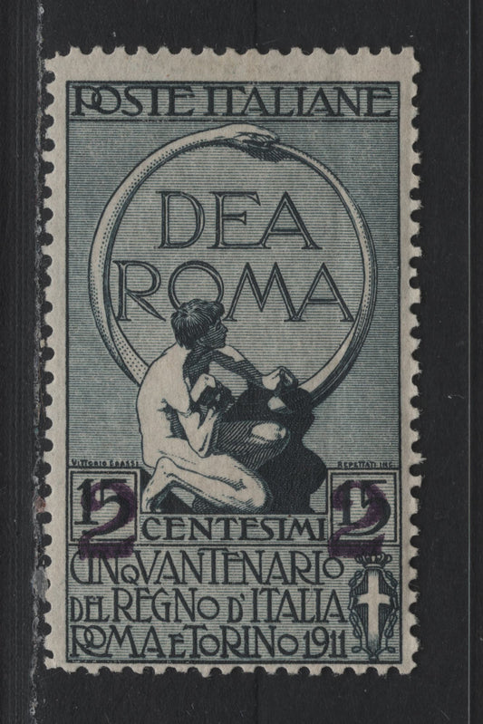 Lot 87 Italy SC#128 2c on 15c Slate, 1913 Surcharged Issue, A FOG Single