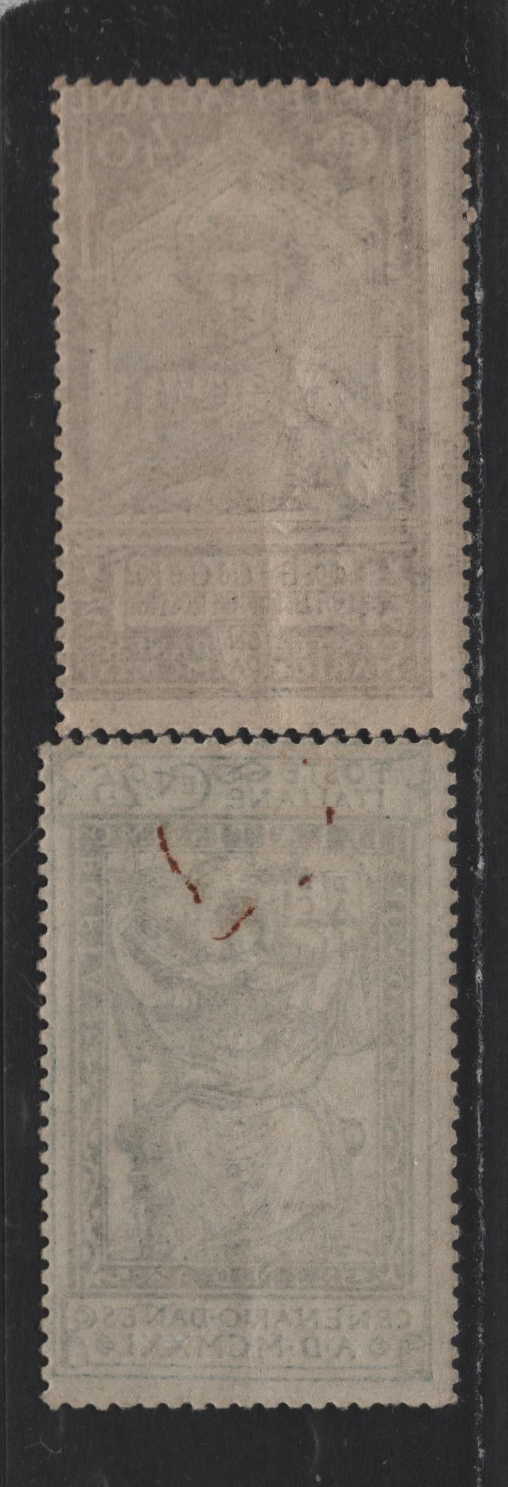 Lot 89 Italy SC#134-135 25c - 40c Gray Green - brown, 1921 Dante Alighieri Issue, 2 VGOG Singles, Typical Centering For This Notoriously Difficult Issue