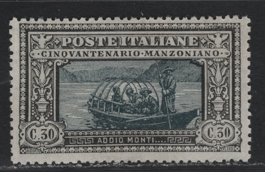 Lot 99C Italy SC#167 (153a) 30c Black & Slate, 1923 Manzoni Issue, A VFOG Single, Inverted Wmk