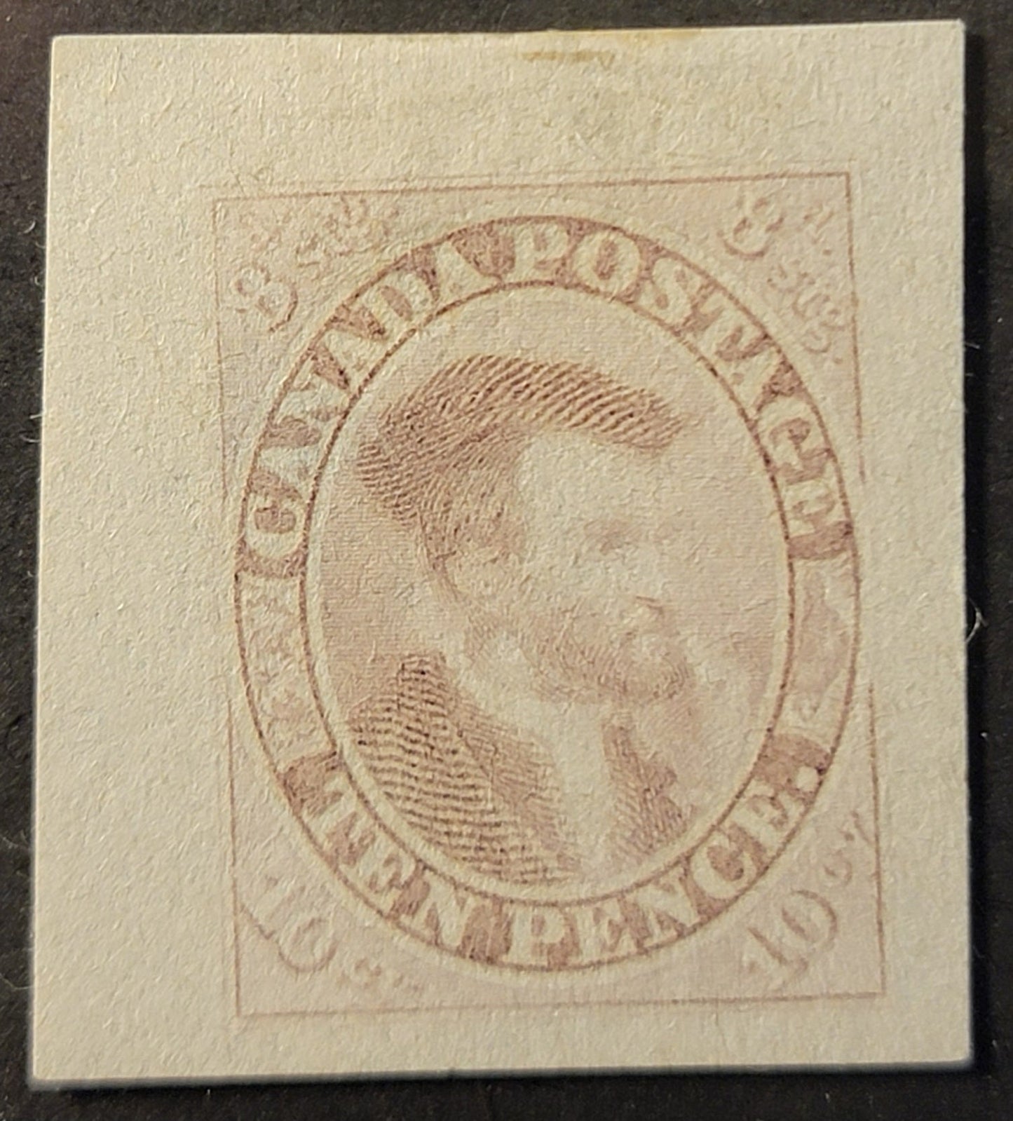 Lot 351 Canada (C) SC#7TP 10d Pink Jacques Cartier, 1857 Pence Issue, A  Superb Trade Sample Proof