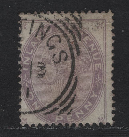 Lot 113 Great Britain (C) SG#f23 1d Purple, 1867-1881 Postal Fiscal Issue, A Very Good Used Single, Die 4, Wmk Orb