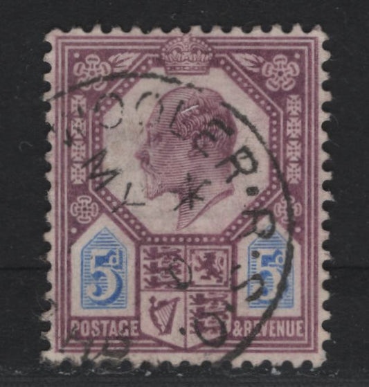 Lot 40 Great Britain (C) SG#242a 5d Dull Purple & Ultramarine, 1902-1910 King Edward VII Issue, A Very Fine Used Single, De La Rue Printing, Chalky Paper