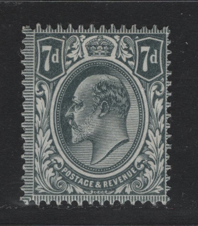 Lot 138 Great Britain SG#249 7d Gray Blue, 1902-1910 King Edward VII Issue, A FOG Single, De La Rue Printing